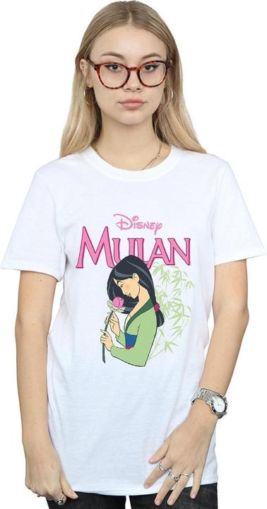 Actual product image Disney Womens/Ladies Mulan Pink Magnolia Cotton Boyfriend T-Shirt (4XL)