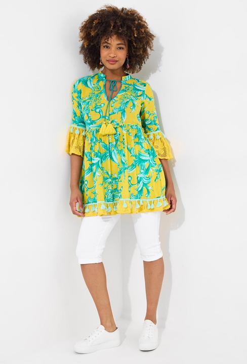 Produktbild Joe Browns Boho Print Lace Sleeve Beaded Cotton Tunic Dress (38)