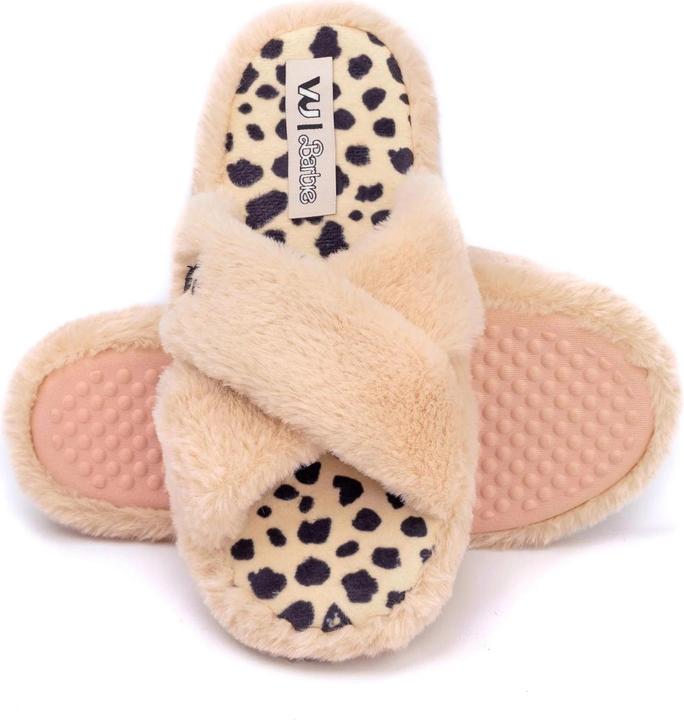 Actual product image Barbie Womens/Ladies Crossover Fluffy Slippers (40.5)