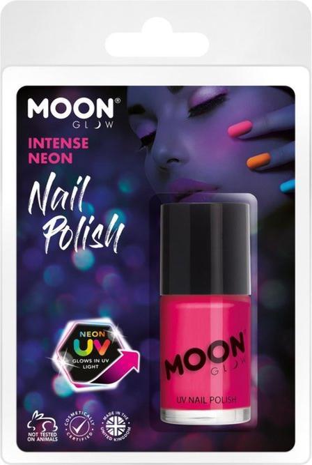 Actual product image Smiffys Moon Glow - UV Nail Polish - Neon pink