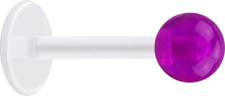Star Piercing Micro Labret transparent mit Kugel violett transparent (ohne Messing, Acryl, Bioflex)