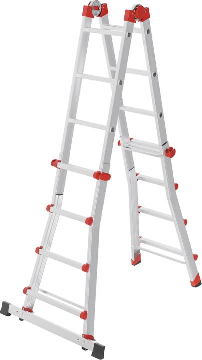 Productafbeelding Hailo M80, aluminium multifunctionele ladder, 4x4 sporten (Multifunctionele ladder, 123 cm)