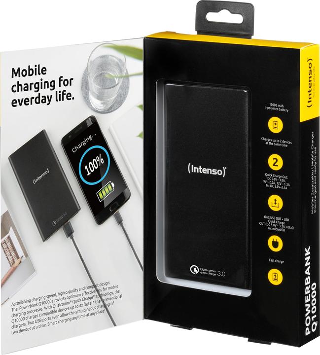 Actual product image Intenso Power Bank Q10000 (10000 mAh, 5 W, 37 Wh)