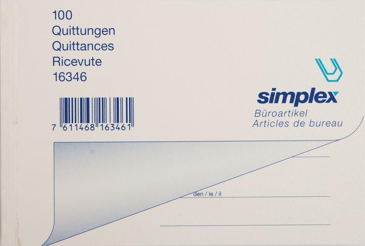 Actual product image Simplex Receipts (100 x)