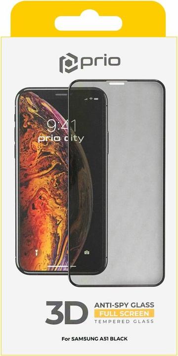 Produktbild prio 3D Anti-Spy Tempered Glass for Samsung A51 black (1 Stück, Samsung Galaxy A51)