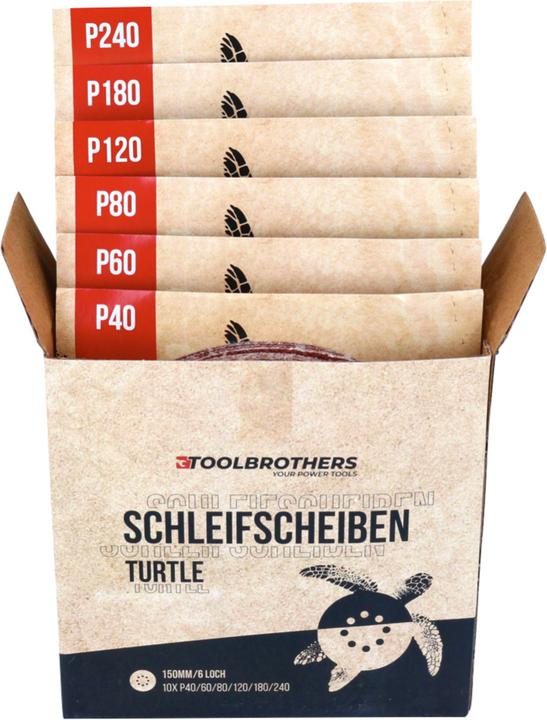 Actual product image Metabo SXE 450 TurboTec Random Orbit Sander 350 Watt 150 mm ( 600129000 ) + 2x Toolbrothers TURTLE Sc