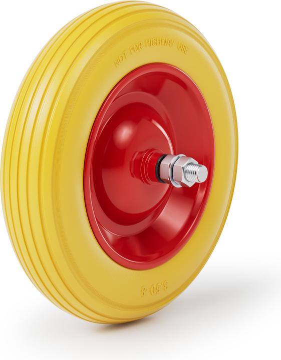 Produktbild Wiltec Schubkarren PU Rad 4.00-8 160kg Polyurethan Vollgummi Reifen pannensicher
