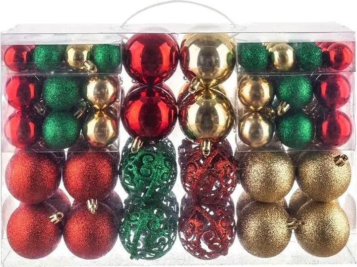 Produktbild Cbx 100 Stück Weihnachtskugeln Rot Grün Gold (100 -teilig)