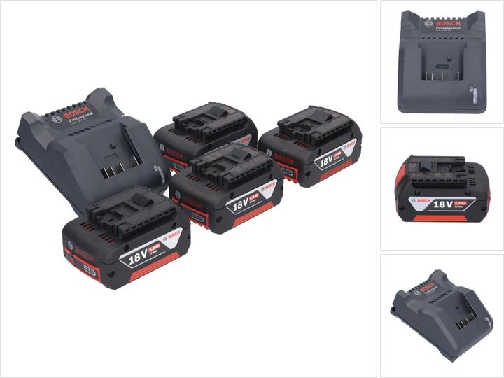 Actual product image Bosch Professional Bosch GAL 18V-20 battery charger 10.8 - 18 V 2 AÂ ( 2607226281 ) + 4x GBA 18 V 5.0 AhÂ battery ( 4x (18 V)