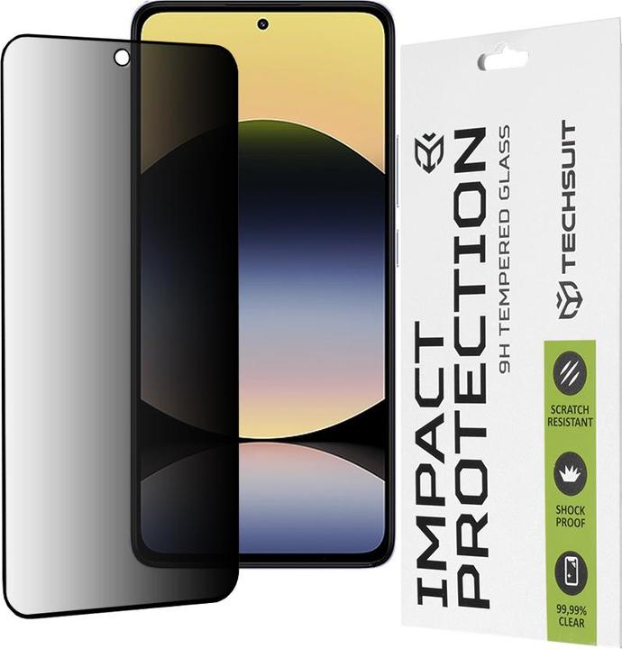 Produktbild Techsuit - 111D Privacy Full Glue - Xiaomi Redmi Note 14 4G (164,84 x 78,15 x 8,16mm) - Black (1 Stück, Xiaomi Redmi Note 14)