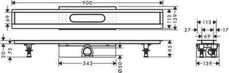 Immagine prodotto hansgrohe Set completo uBox universale, per canali doccia prefabbricati, standard 900mm (900 mm)