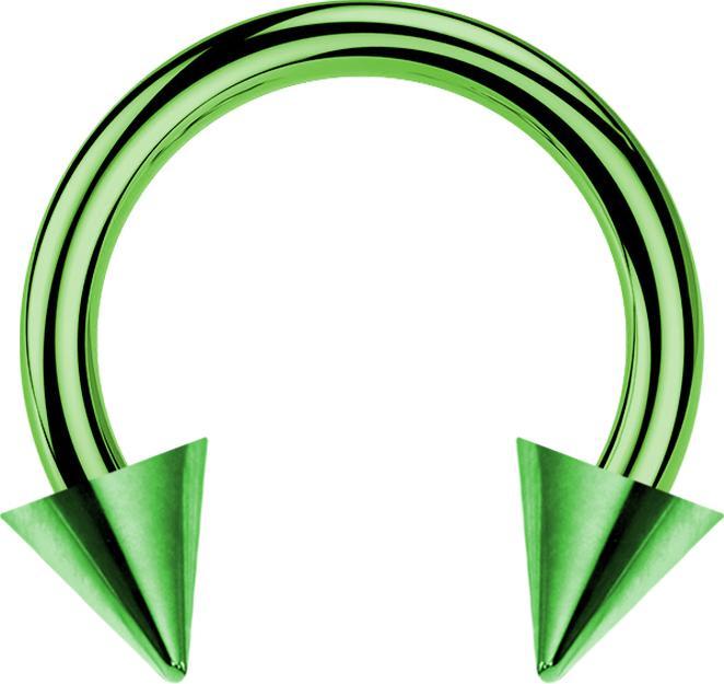Star Piercing Circular Barbell grün mit zwei Cones (ohne Messing, Titan G23)