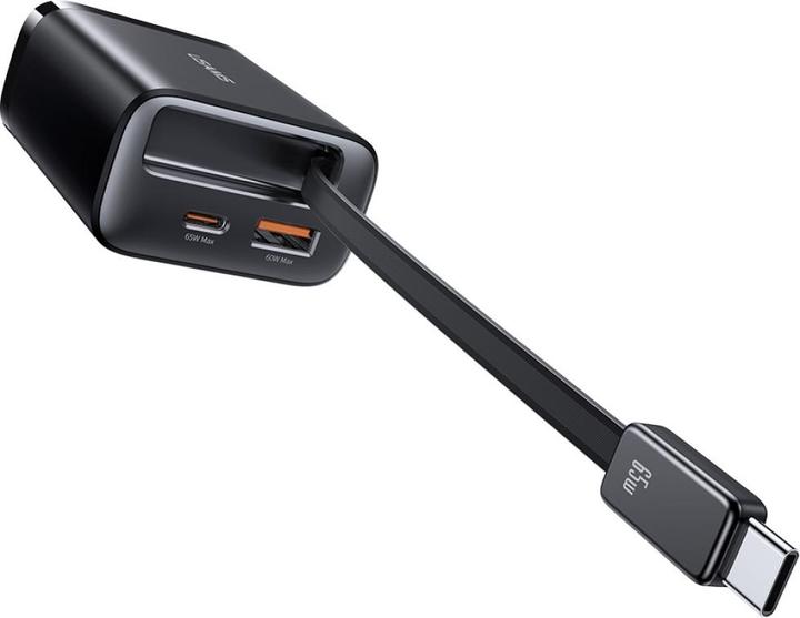 Produktbild Usams CC299 65W Fast Charger With Retractable Type-C Cable (EU) - Xiang Series Black (65 W)