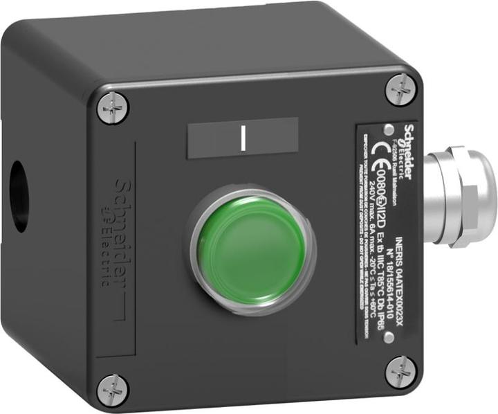 Actual product image Schneider Electric ATEX PUSH-BUTTON STATION (METAL) 1 GREEN XAWF100EX