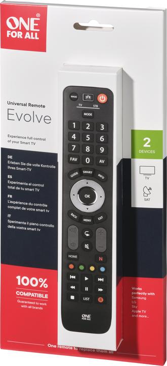 Immagine prodotto One for All Evolve 2 globale (Telecomando universale, Infrarossi)