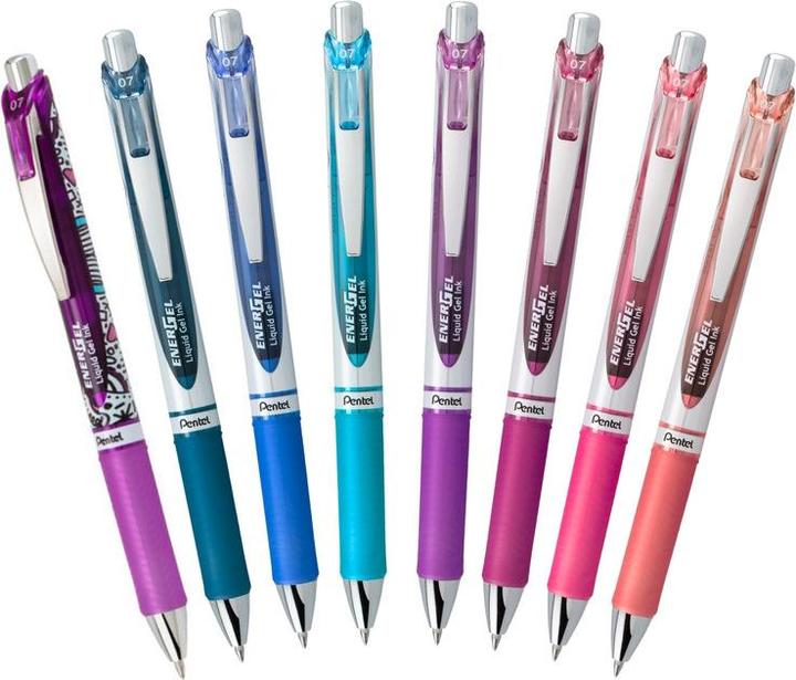 Image du produit Pentel EnerGel (Magenta, Bleu nuit, Cyan, Violet, Bleu, Pink, Corail, 8 x)