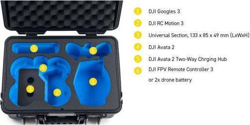 Productafbeelding B&W International B&W drone.koffer PP.166 geel voor DJI Avata 2 (Drone koffer, DJI Avata 2)