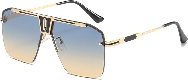 Produktbild Techsuit - Sunglasses (2576) - for Men with Aluminum Frame, Oversized - Gold / Green / Brown
