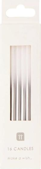 Immagine prodotto TALKING TABLES Candele bianche e argento ombreggiate - 16 pezzi (16 pz.)