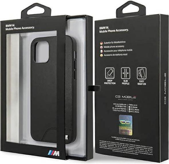 Produktbild BMW M Hard Case PU Leather für Apple iPhone 12 mini - black (Apple iPhone 12 mini)