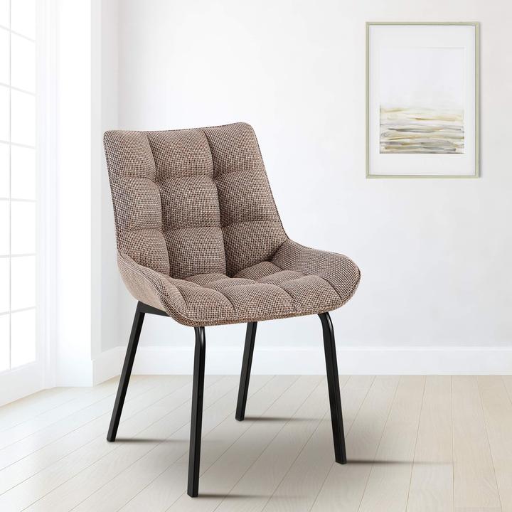 Image du produit Swisshandel24 Chaise Saranda Tissu noir, brun terra