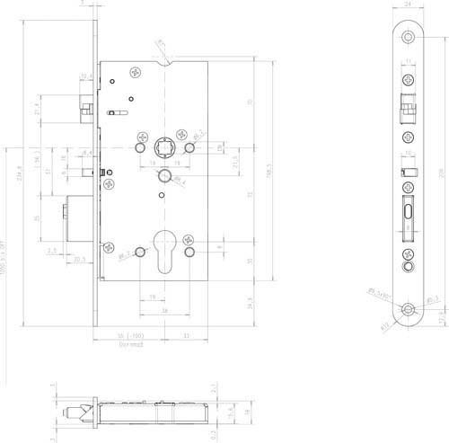 Immagine prodotto Assa Abloy Serratura mediatore a lama intera con spessore di 55 mm 609-502P (Interno)