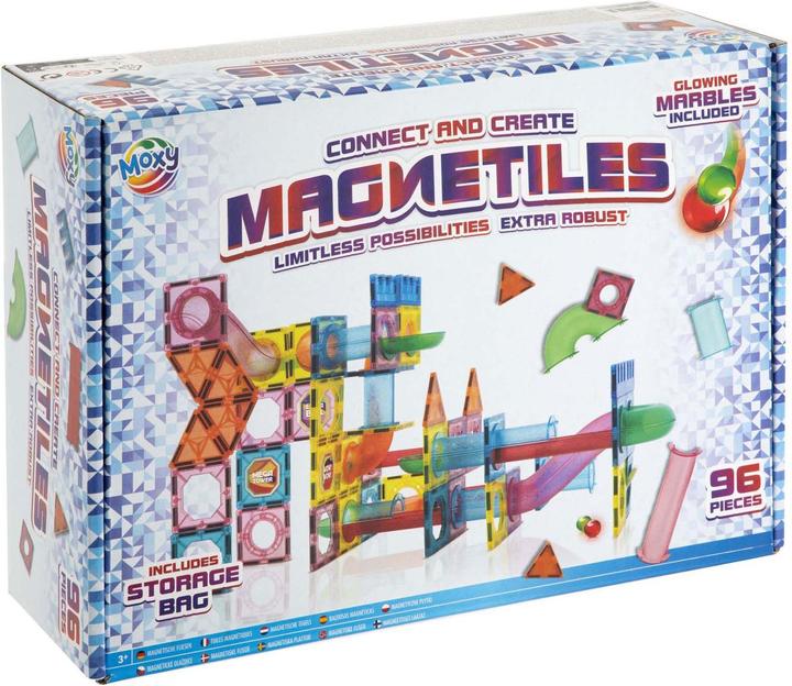 Produktbild Grafix Bauspielzeug Magnetische Fliesen XL mit Aufbewahrungstasche, 96 Stück.
