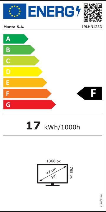 Energie-Label Manta 19LHN123D (19", LED, HD ready)