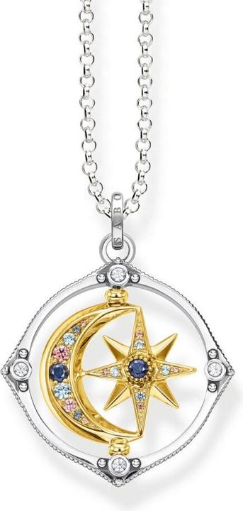 Image du produit Thomas Sabo Chaîne étoile & lune or (Or jaune 750 plaqué or, Argent sterling 925, Noirci, 70 cm)