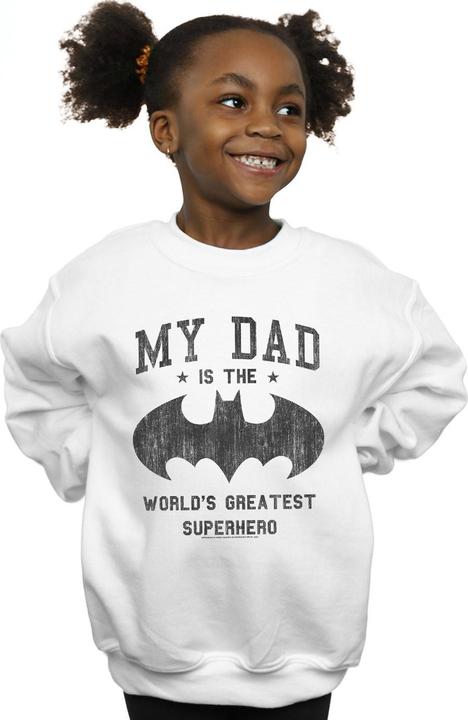 Actual product image Girls Batman My Dad Is A Superhero Sweatshirt (152, 158)