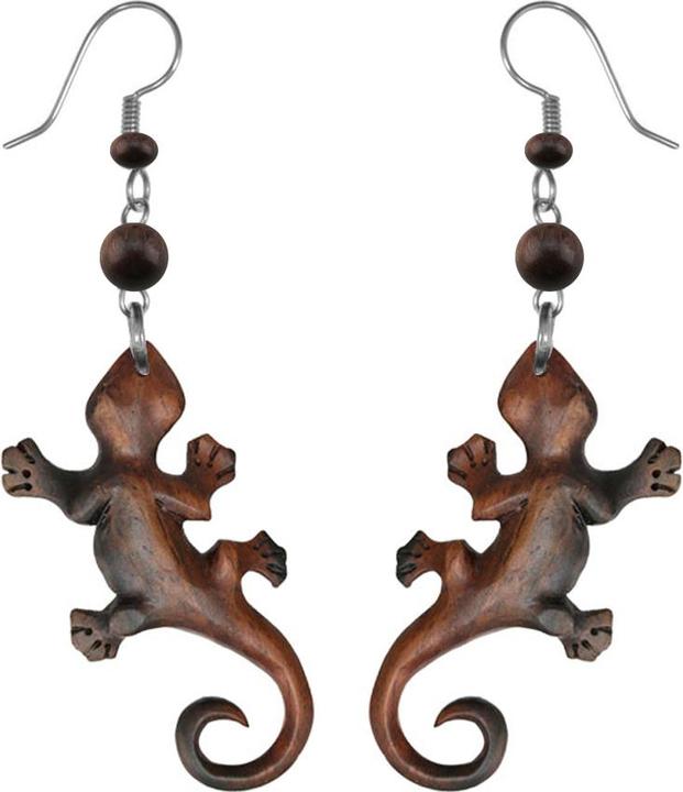Produktbild Star Piercing Ohrring Gecko aus Narra Holz (Narra Holz)