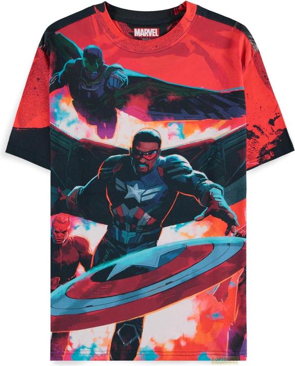 Difuzed Captain America - Maglietta a maniche corte AOP da uomo - 2XL (XXL)