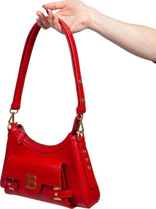 Produktbild Balmain b-buzz hobo leather shoulder bag red color