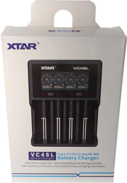 Actual product image Xtar VC4SL (1 pcs., 14500, 16340, 18500, 18650, 21700, 26650, AAA, AA, Rechargeable battery)