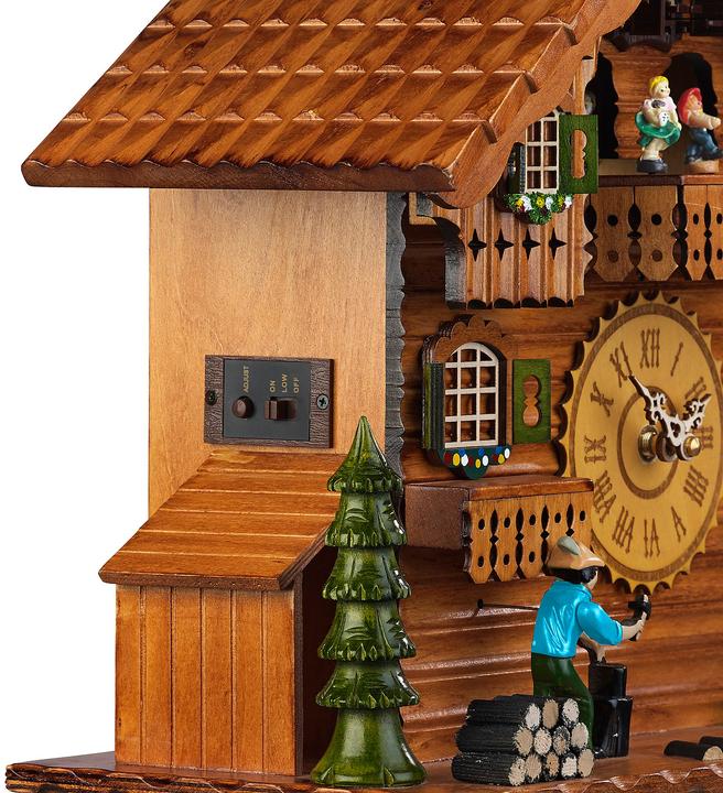 Actual product image St. Leonhard Handgeschnitzte Quarz-Kuckucksuhr mit Musik und beweglichen Figuren
