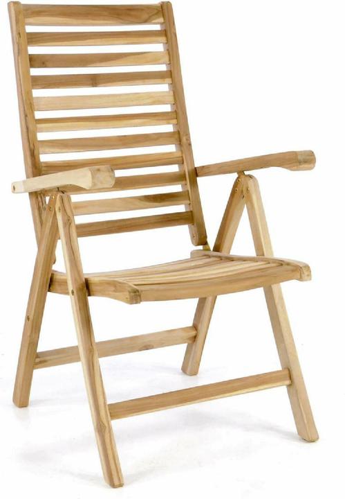 Produktbild VCM Gartenstuhl Hochlehner Klappstuhl verstellbar Teak Holz unbehandelt