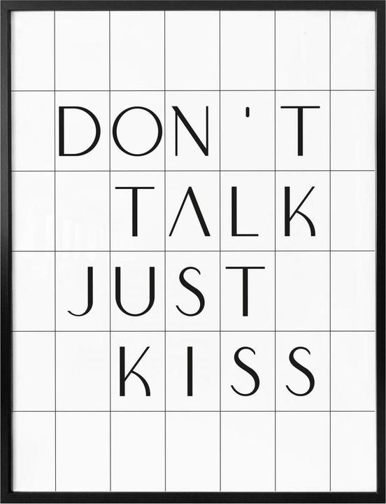 Actual product image Trenddeko with grid - Don't talk just kiss (60 x 80 cm)