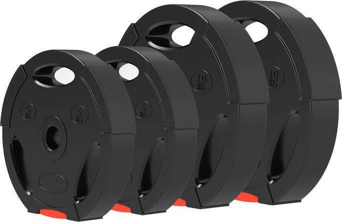 Swisshandel24 4er-Set Hantelgewichte, 2 x 5 kg/10kg Gewichte, Hantelscheiben-Set, Schwarz