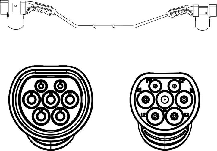 Produktbild Roline E-Auto Ladekabel Typ2, 3-phasig (Typ 2, 11 kW, 16 A, 5 m)