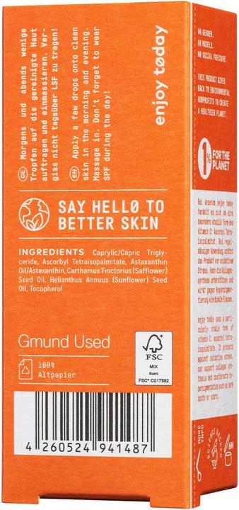 Valori nutrizionali e ingredienti Nø Cosmetics goditi il siero alla vitamina C di tøday (20 ml)