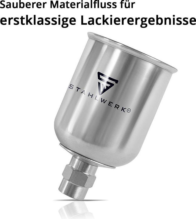 Immagine prodotto Stahlwerk Tazza di flusso in alluminio da 125 ml per pistola a spruzzo