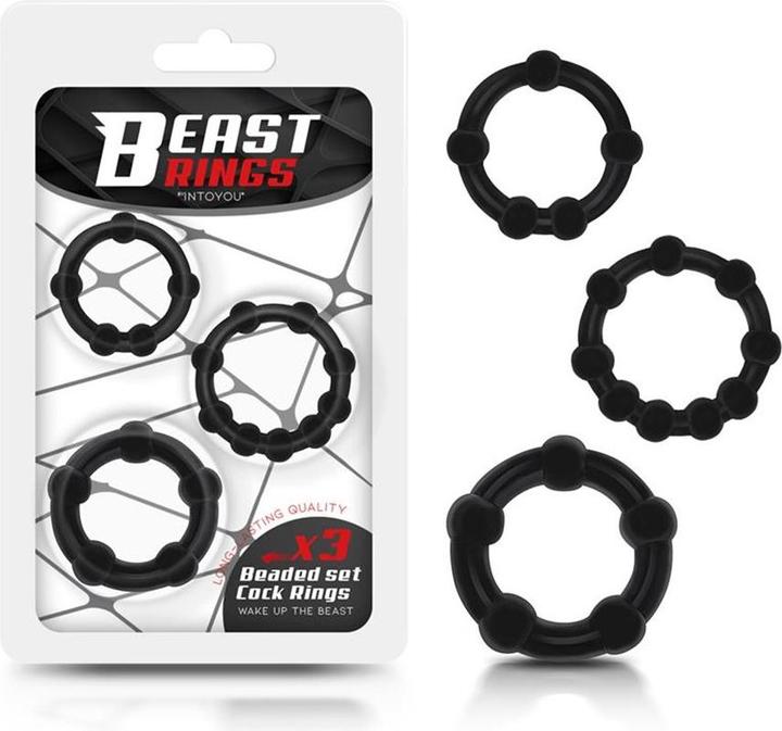 Immagine prodotto Beast Rings Set di 3 cockring flessibili con perline (3 cm)