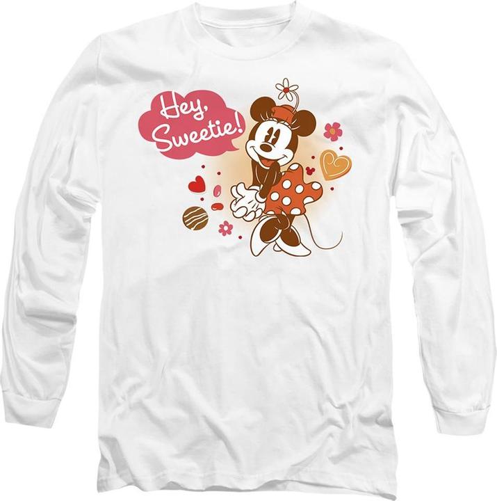 Actual product image Disney Unisex Adult Hey Sweetie! Minnie Mouse Vintage Valentine's Day T-Shirt (L)