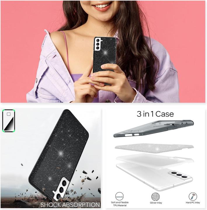 Immagine prodotto Nalia Custodia per cellulare Glitter (Samsung Galaxy S21 FE)