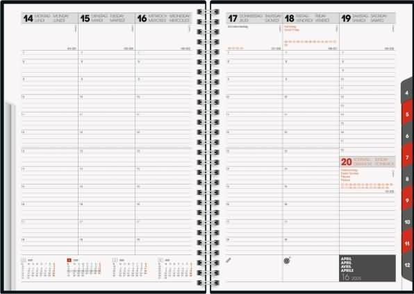 Produktbild rido/idé 7023036805 Buchkalender Modell studioplan int. (2025)| 2 Seiten = 1 Woche| 168 × 240 m (168 x 240 mm, Deutsch)