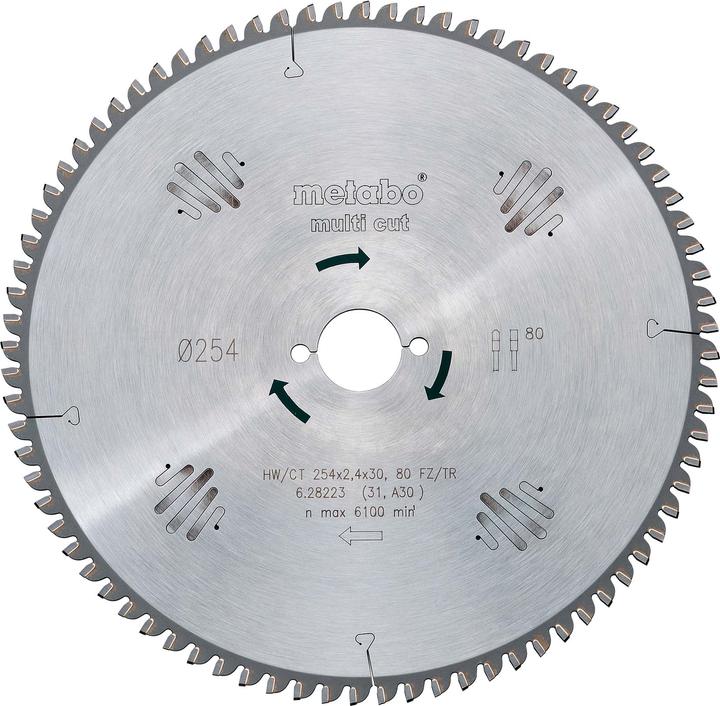 Image du produit Metabo Lame de scie circulaire en carbure mult