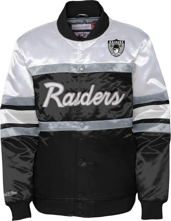 Mitchell & Ness M&N Heavyweight Satin Jacke - SCRIPT Oakland Raiders - S (S)