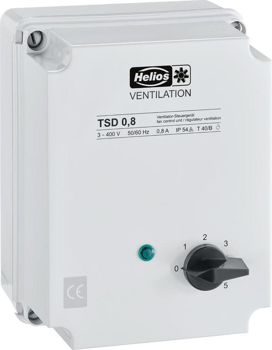 Actual product image Helios HELI TSD 1,5 Transformer speed controller 400V 1,5A 3-phase IP54