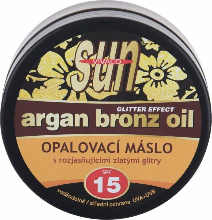 Vivapharm Sun Argan Bronz Oil Glitter Effect Spf15 Opalovaci Maslo S Arganovym Olejem A Trpytkami (Sonnencreme, SPF 15, 200 ml, 150 g)