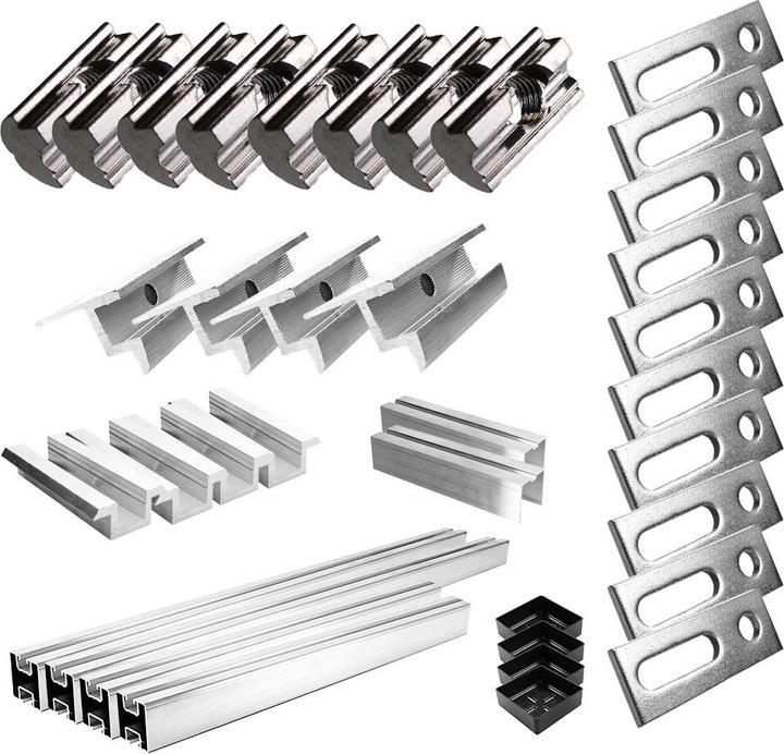 Actual product image Offgridtec Mounting kit with hanger bolts for pitched roof mounting 3 solar panels Frame height 35mm